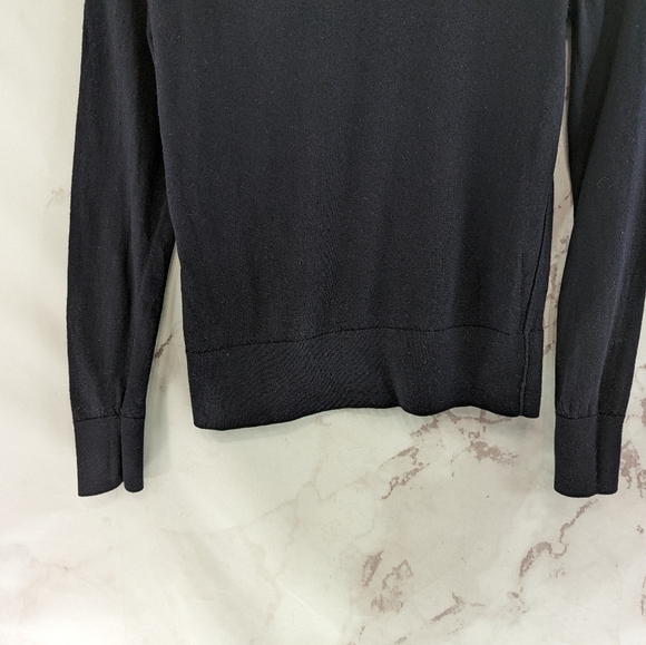 COS Sweater Womens Small Black Crew Neck Lightweight Long Sleeve Wool Blend - Picture 8 of 10